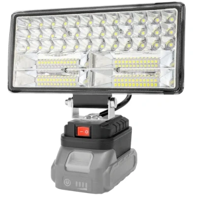 Imagen de Radikor lámpara LED recargable para batería Makita 18 V, 50 W, de 8400 lm, con y proyector carga USB, senderismo, pesca, astillero (sin batería)