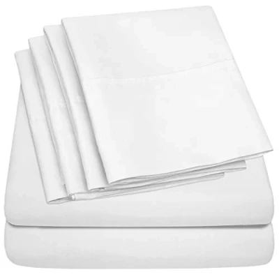 Imagen de Queen Sheets White 6 Piece 1500 Supreme Collection Fine Brushed Microfiber Deep Pocket Sheet Set Bedding 2 Extra Pillow Cases, Great Value, Queen,