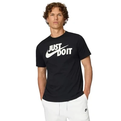 Imagen de Nike M NSW tee Just Do It Swoosh Camiseta, Hombre, Negro (Black/White), CUSTM