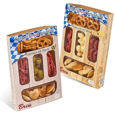 Imagen de WURSTBARON® Salami Snack Selection Premium Set Salami, Aceitunas, Queso, Pretzels