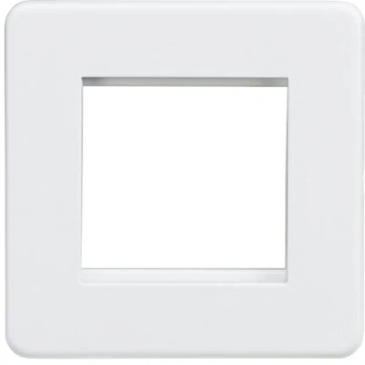 Imagen de Knightsbridge SFAV2GMW Placa Frontal Modular 2G sin Tornillos, Color Blanco Mate