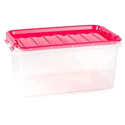 Imagen de AC Caja de ordenación plástico Transparente con asa, Nº 26. Contenedor para almacenar Juguetes, Libros, Ropa, Mantas. Capacidad 8 litros. Dimensiones Aprox: 15,5 x 34 22,5 cm (Surt)