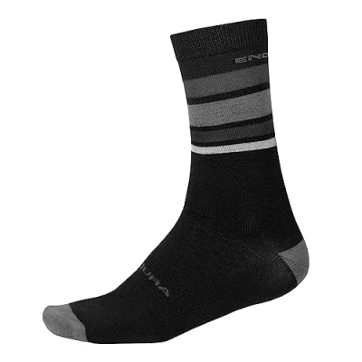 Imagen de ENDURA BaaBaa Merino Stripe Ciclismo Calcetines para Hombre, Matt Black, S