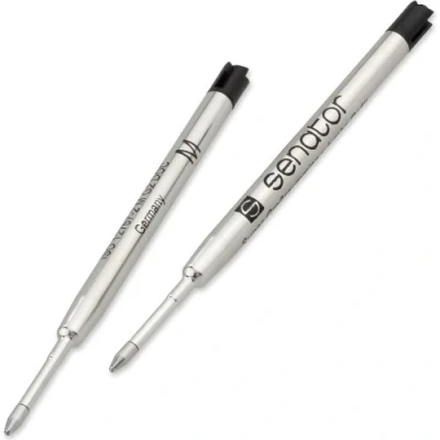 Imagen de Senator 140 9 2SW Recambio de bolígrafo (2 unidades, metal, ancho trazo: 1 mm, G2, tipo Parker M ISO 12757 2, indeleble (140 2SW)