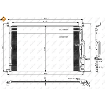 Imagen de NRF EASY FIT 35923 Condensador con junta anular 18 15,4 Aluminio 720 AUDI: A8 D3