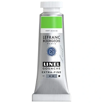 Imagen de Lefranc Bourgeois Linel Gouache extrafino Tubo 14 ml, color verde acacia Serie 1
