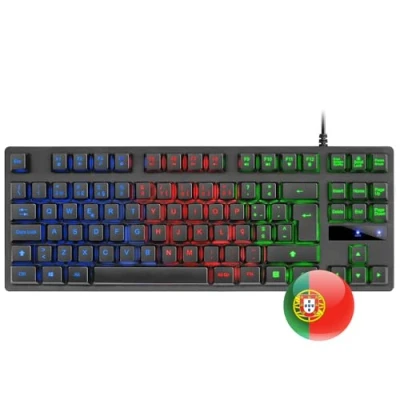 Imagen de Mars Gaming, USB 2.0, MK02 Negro, Teclado Gaming H Mech, Compacto TKL, FRGB Rainbow, Antighosting, Idioma Portugués
