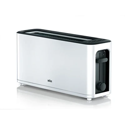 Imagen de Braun HT 3110 WH Tostadora (ranura larga, cámara extraancha, bandeja recogemigas extraíble, función de calentamiento y descongelación, 7 niveles tostado, accesorio separado, color blanco