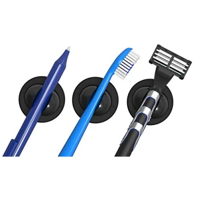 Imagen de Schneider Klick Fix Soporte universal para cepillos de dientes, cables, bolígrafos y mucho más 150 g, 5 unidades, color negro