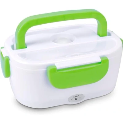 Imagen de RevolutionLine Fiambrera eléctrica de 40 W para Casa y Coche Calienta tu Comida la Mantiene Caliente Tartera fácil usar Dos cables, red el automóvil Capacidad 1,5 L