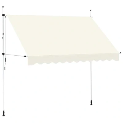 Imagen de vidaXL Toldo Retráctil Operación Manual 300 cm Crema Techo Marquesina Cubierta