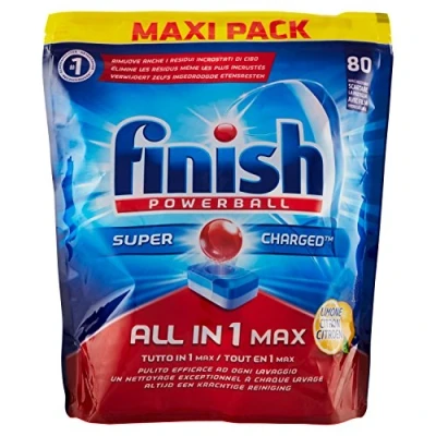 Imagen de Detergente en pastillas para lavavajillas Finish Todo Uno limón 80 Tabs