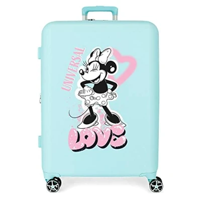 Imagen de Disney Minnie Heart Maleta mediana Turquesa 48x70x26 cms Rígida ABS Cierre TSA integrado 88L 3