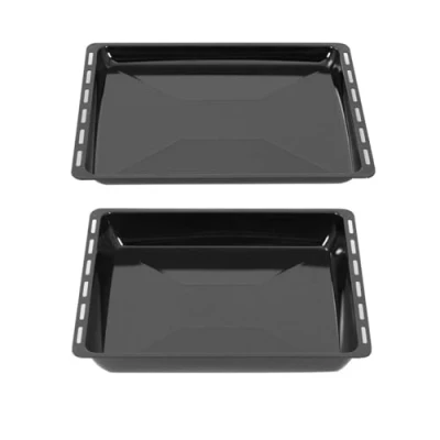 Imagen de ICQN Bandeja de horno con revestimiento Antiadherente Apto para Bosch, Siemens, Neff, Constructa, Flavel goteo del Resistente a rayones 45,5 x 37,5 3 cm