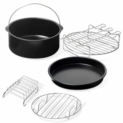 Imagen de Sogo Accesorios freidora de Aire superior a 4L Revestimiento Antiadherente sin PFOA BPA Apto para Lavavajillas 2 Moldes aire, rejilla grill, tostador (SS 17320)