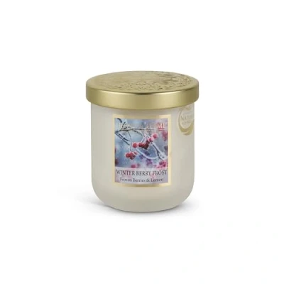 Imagen de HEART &amp; HOME Vela perfumada a base de cera natural soja para el hogar Tarro bayas invierno Duración combustión 30 h Regalo, decoración y perfume cristal