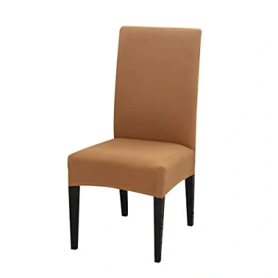 Imagen de WINS Fundas para sillas de Comedor Cubre elásticas Forro 4/6 Piezas Protectoras Cocina Boda Camello