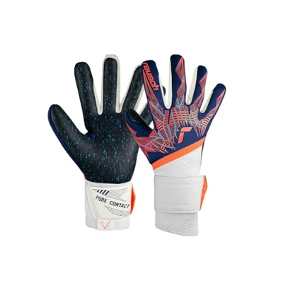 Imagen de Reusch Pure Contact Fusion Guantes de guardián Adulto Unisex, 4848 Premi BLU/electr Oran/BLC, 9.5