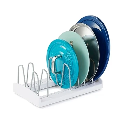 Imagen de YouCopia StoreMore organizador de tapa ajustable, almacenamiento armario cocina, estándar, color blanco