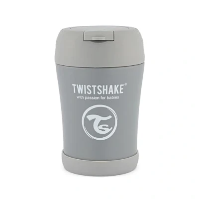 Imagen de Twistshake A 46 002 Termo Para solidos de 350 ml, bebés, Cuchara incluida, Pastel Grey, Gris