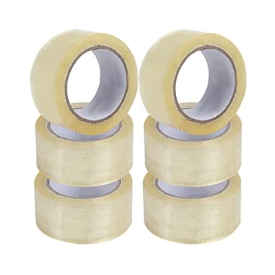 Imagen de Cinta de embalaje 6 Rollos para Paquetes 48mm x 150m, adhesiva Cajas y (Transparente, Unidades)
