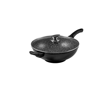 Imagen de Pradel Excellence 52885M Sartén en Forma de Fuente con Tapa Transparente (diámetro 32 cm, Capacidad 5 L), Color Negro