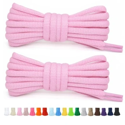 Imagen de Stepace 2 Pares de Cordones Redondos 60cm para Sneakers, Longitud 200cm 18 Colores, Zapatos Rosa 120cm