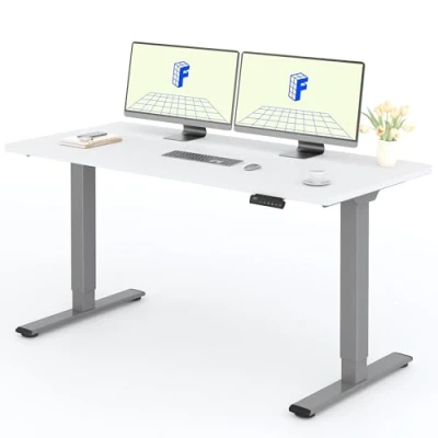 Imagen de FLEXISPOT Escritorio Elevable Eléctrico 160X80cm con Tablero Entero 2 Motor, Standing Desk, Mesa de 4 Opciones Memoria Inteligente para Oficina y Hogar Blanco