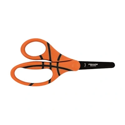 Imagen de Fiskars Tijeras infantiles, Baloncesto, 6 años o más, Longitud: 13 cm, para diestros y zurdos, Hoja de acero inoxidable/Mangos plástico, Naranja, 1023912