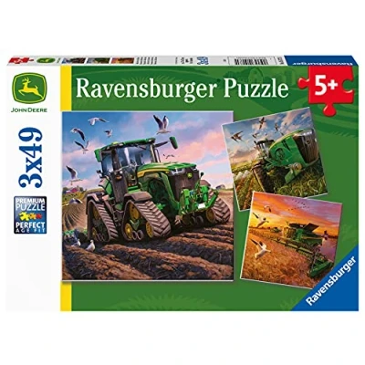 Imagen de Ravensburger Puzle Infantil 05173 John Deere en acción Puzzle de 3 x 49 Piezas, para niños a Partir 5 años (5173)