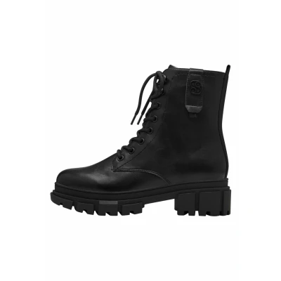 Imagen de s.Oliver Botas Planas de Encaje para Mujer 5 25214 41, Cortas al Tobillo, Negro, 41 EU