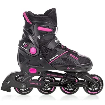 Imagen de Patines en línea de tamaño Ajustable Pulse Black Negro/Fucsia, 40 a 43