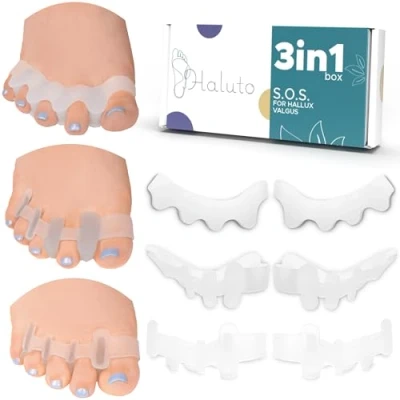 Imagen de HALUTO 3 pares / 6 piezas Separador dedos pie Separadores de los pies Corrector martillo y juanetes del Toe separator spacer