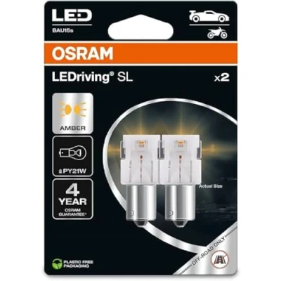 Imagen de OSRAM LEDriving SL, PY21W, Ámbar, Doble Blíster (2 lámparas), LED Retrofit, solo uso todoterreno