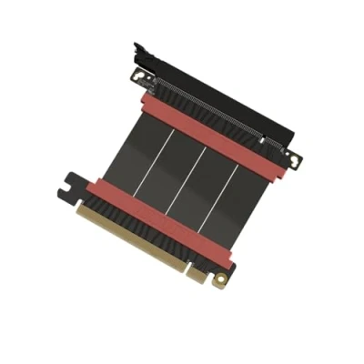 Imagen de LINKUP AVA5 Cable Elevador PCIE 5.0 Listo para RTX5090 RX8900 GPU x16 128GB/s Velocidad Compatible con 4.0 &amp; WRX80/WRX90E Ángulo Liano Negro 5cm