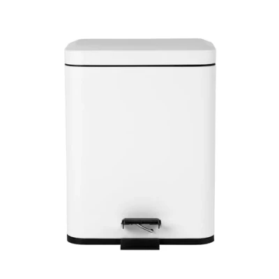 Imagen de Beldray cubo de basura doble compartimento separación, rectangular, 5 litros, grande, para oficina, baño, dormitorio, blanco, LA035235WHTFEU7