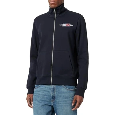 Imagen de Tommy Hilfiger FLAG Embroidery Sudadera con cremallera, Hombre, Talla: 3XL, Desert