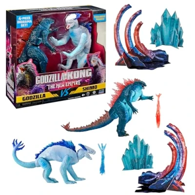 Imagen de MonsterVerse Godzilla x Kong, Pack de 2 Figuras articuladas, 15 cm, vs Shimo, para niños a Partir 4 años, MN3041