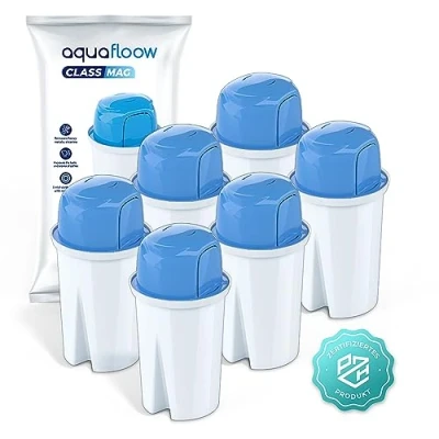 Imagen de Aquafloow Magnesio Cartuchos de Filtro Clásicos Compatible con BRITA Classic, Kenwood, Laica, PearlCo y Dafi 6 unidades