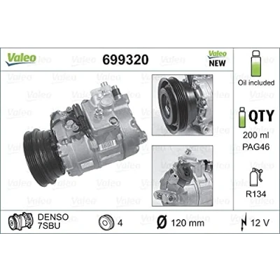 Imagen de VALEO 699320 compresor de Aire Acondicionado 7SBU16 12 PAG 46 R 134 a con aceite NEW ORIGINAL PART BMW: 5 Berlina, Touring