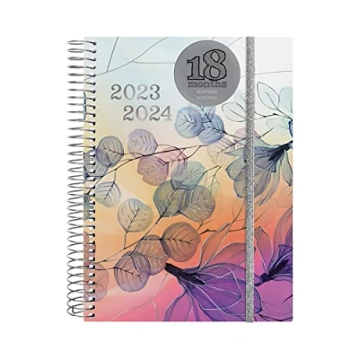 Imagen de Finocam Agenda Espiral 18 Meses 2023 2024 2 Días Página Julio Diciembre (18 meses) Pretty Internacional
