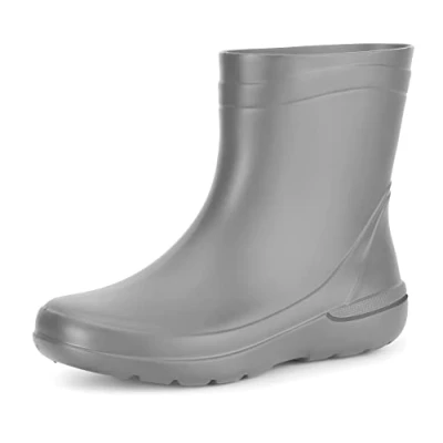 Imagen de Ladeheid Botas de Agua en EVA para Mujer Lluvia Impermeables Goma con Suela Antideslizante Zapatos Botines Mujeres LA CA 07 (Gris, 38 EU)