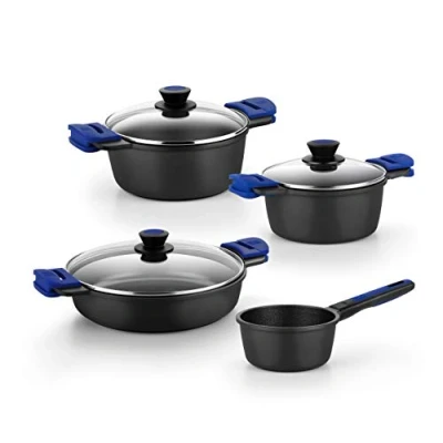 Imagen de BRA Advanced Batería 7 Piezas Aluminio Fundido Antiadherente, Apta para Todo Tipo de cocinas incluida inducción, Multicolor
