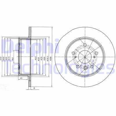 Imagen de DELPHI BG4156 Disco de freno 288 10 5 macizo aceitado sin procesar cojinete rueda, anillo sensor ABS LEXUS: RX I