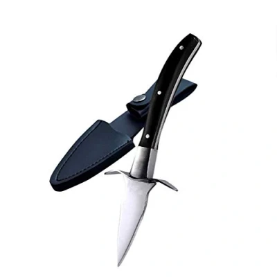 Imagen de Akemaio Cuchillo de ostras Mango Madera Abridor Herramienta Corte Concha Vieira Acero Inoxidable para mariscos Oyster