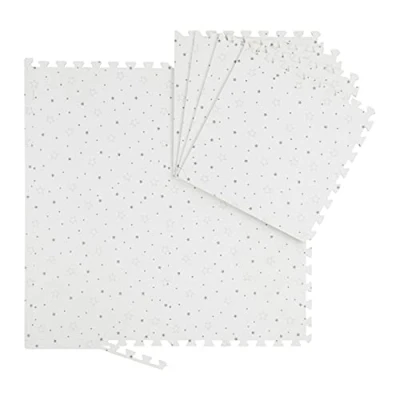 Imagen de Relaxdays Alfombra Puzle Bebés, 8 Piezas, Goma EVA, Sin Sustancias Nocivas, Suelo Juego Niños, Colchoneta, Blanco y Gris, Color, Set de (10037474)