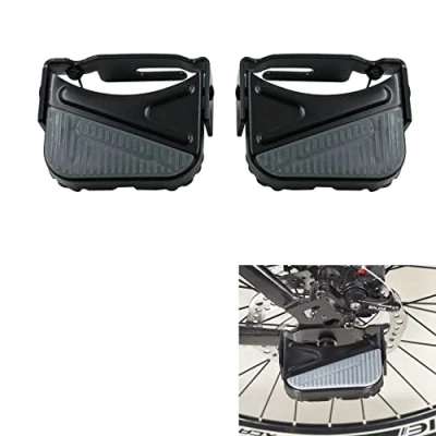 Imagen de Pedales para Bicicleta De MontañA Traseros Plegables Bicicletas Trekking Accesorios Resina Universal Eje ExtensióN Negro Ciudad Y Carretera 1 Par 9.1x9.4cm