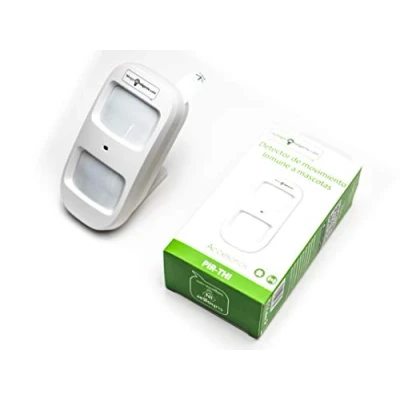 Imagen de Sensor de Movimiento PIR Inalámbrico Inmune a Mascotas y Inhibidores frecuencia Detector Infrarrojos Area detección: 8m/110 para Usar con Sistema Alarma THI
