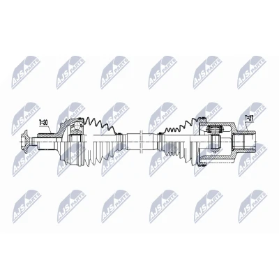 Imagen de NTY NPW ME 075 Árbol de Transmisión Eje delantero, izquierda 555 automática MERCEDES BENZ: Clase S Berlina