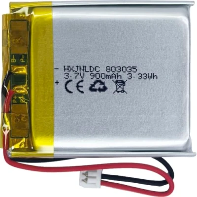 Imagen de DC 3.7v 900mah 803035 batería Recargable de polímero Litio, Adecuada para Productos electrónicos DIY 3.7 5v, incorporada 2 Cables y lámparas LED